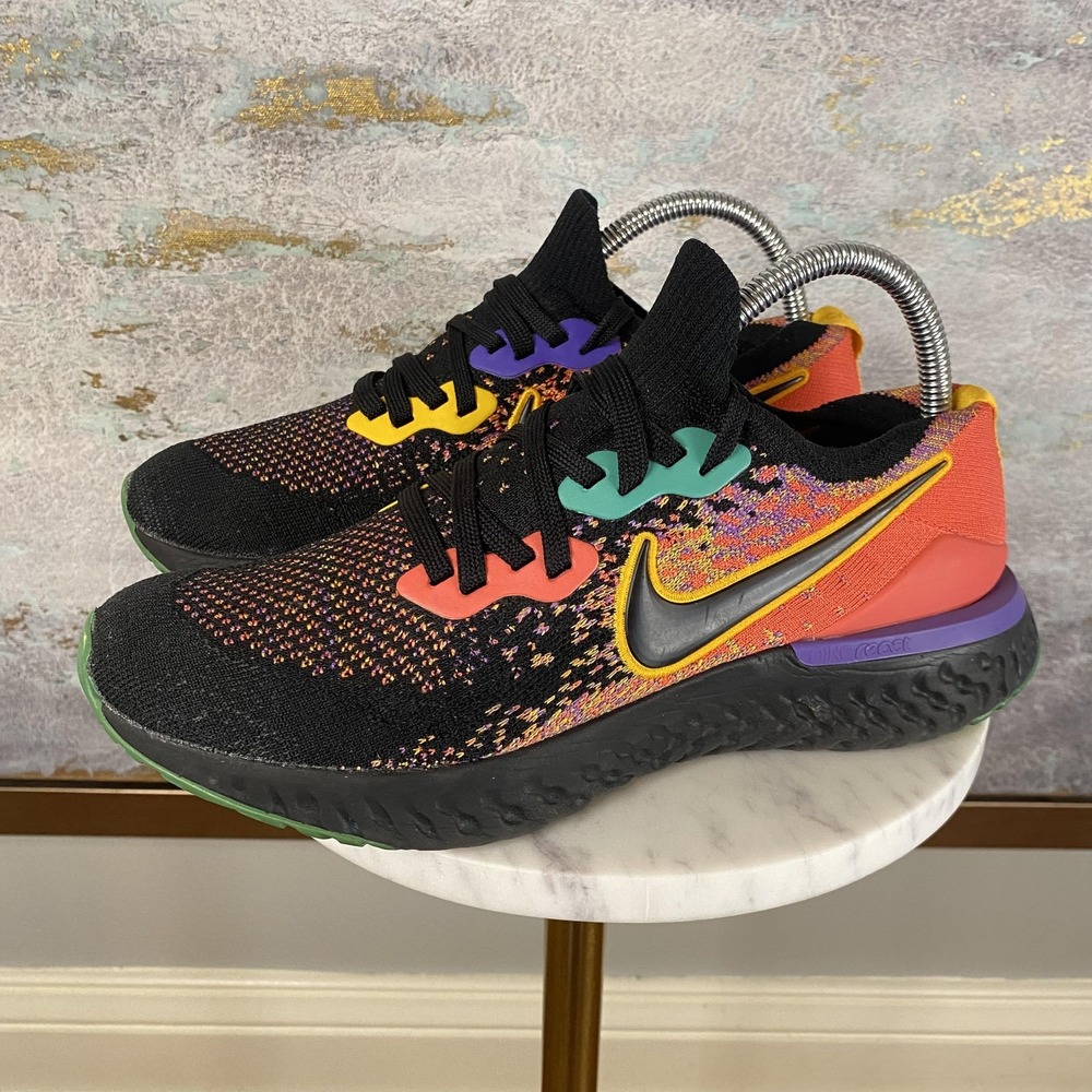 Nike Epic React Flyknit 2 Shoes Womens Size 9.5 Multicolor Running Sneakers